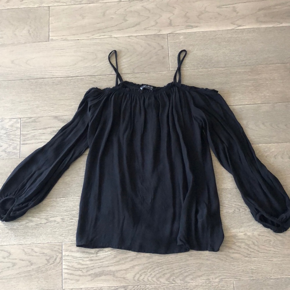 Black zara off-shoulder peasant top